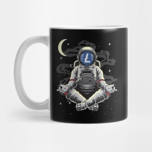 Astronaut Yoga Litecoin Lite Coin LTC To The Moon Crypto Token Cryptocurrency Wallet Birthday Gift For Men Women Kids Mug